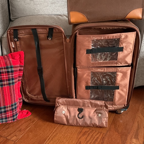 Joy Mangano 12-pc Brown Leather Luggage - Picture 3 of 16